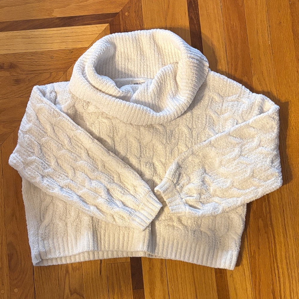 moon & madison Textured Cowl Neck Sweater
